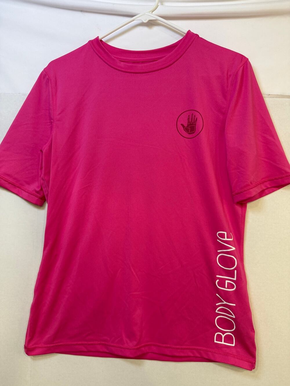 Body Glove Rash Guard Shirt Womenās L Pink UPF UV Sun Protection Short Sleeve